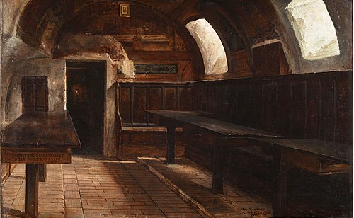 Refectorio de las Cárceles de San Francisco en Asís, 1890, Blas Benlliure y Gil