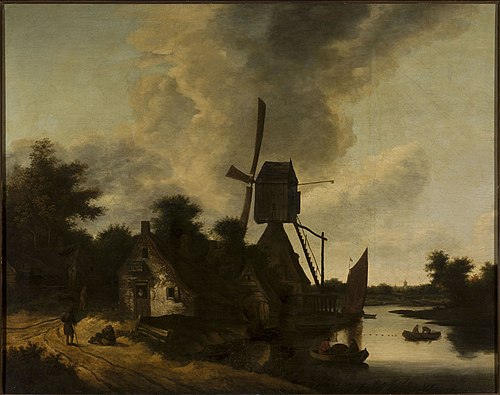 Landscape with a windmill, , Salomon Rombouts