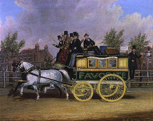 Favourite Omnibus at Islington Green, 1852, James Pollard