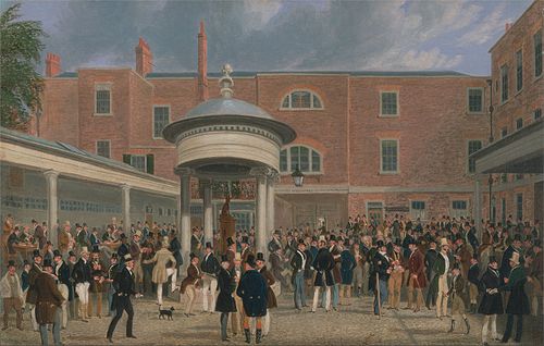 Epsom Races: Settling Day at Tattersall, 1834, James Pollard