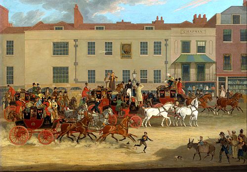 North Country Mails at the Peacock, Islington, 1821, James Pollard