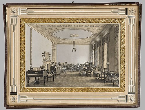 Widok wnętrza salonu, 1839, Wincenty Kasprzycki