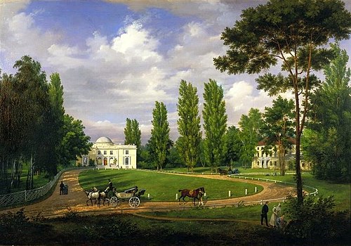 Vue du palais de Natolin prise depuis la cour., 1830, Wincenty Kasprzycki