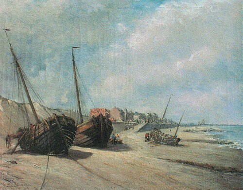 Bateaux de pêche sur la plage de Heist, 1891, Henri-Louis Permeke