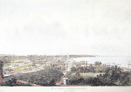 Vue de Santarem sur le Tapajós..., 1828, Hercule Florence
