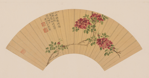 陆治蔷薇扇面, , Lu Zhi