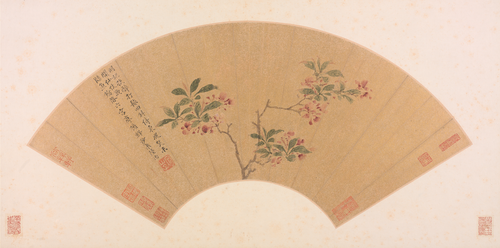 陆治海棠扇, , Lu Zhi