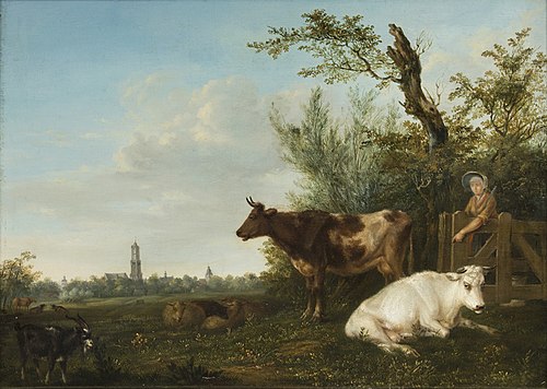 Landscape with Cows and Dom Tower, 1820, Monogrammist I.V.P.