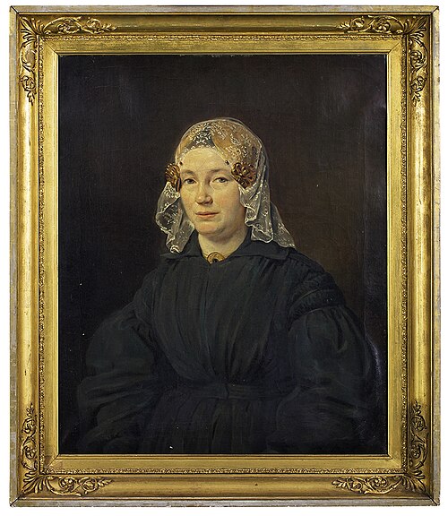 Vrouw in Groninger kostuum, 1855, Jan Ensing