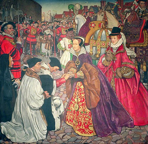 The Entrance of Mary I with Princess Elizabeth into London, 1553, 1910, Byam Shaw