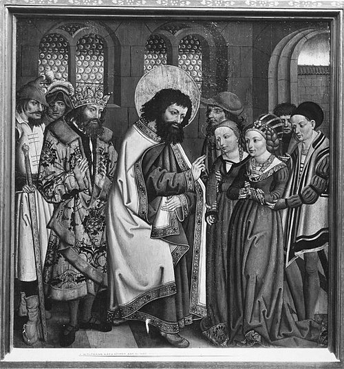 Der hl. Bartholomäus befreit die armenische Königstochter vom Teufel, 1500, Wolfgang Katzheimer