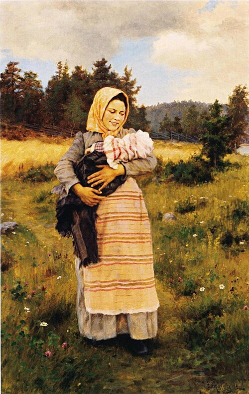 Nuori äiti, 1894, Fredrik Ahlstedt