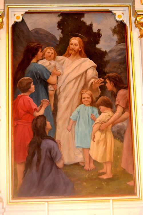 Jesus blesses the children, 1901, Fredrik Ahlstedt