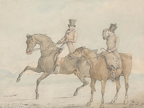 A Gentleman Riding With a Groom, and Coversing, , Henry Thomas Alken