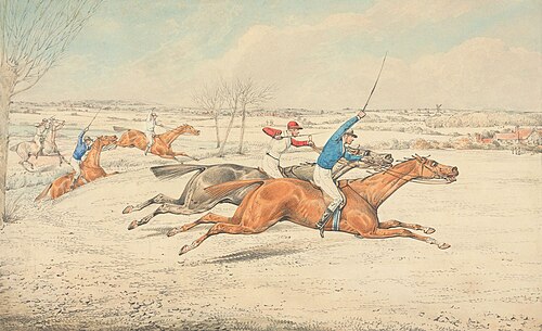 Steeplechasing: Five Riders Galloping Right, , Henry Thomas Alken