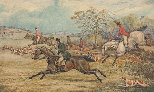 Illustration for R.S. Surtees', "The Analysis of the Hunting Field": Getting Away: 'Let's Take the L, , Henry Thomas Alken