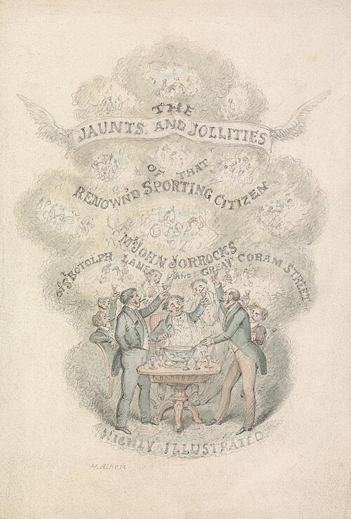 Illustration to R.S. Surtees', "Jorrocks's Jaunts and Jollities": Title page, , Henry Thomas Alken