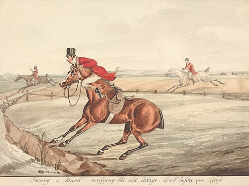"Qualified Horses and Unqualified Riders:" 'Faceing a Brook Verifying the Old Adage, Look Before You, , Henry Thomas Alken