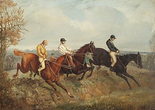 Three Steeplechasers Clearing a Ditch, , Henry Thomas Alken