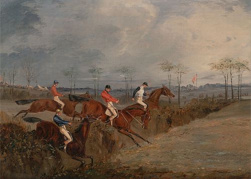 Scenes From a Steeplechase: Another Hedge, 1845, Henry Thomas Alken