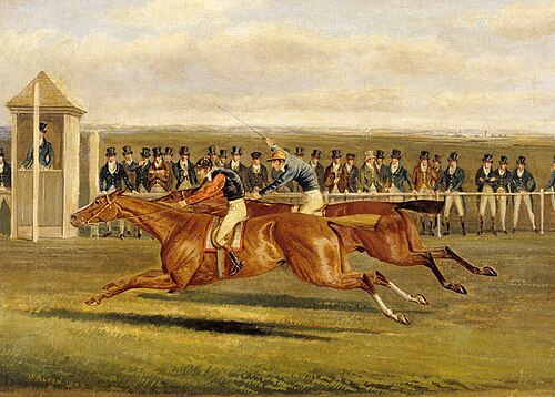 'Elis', beating Colonel Peel's 'Slane': 300 guineas, Newmarket, 1837, 1837, Henry Thomas Alken