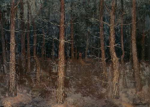 'Mystieke paden': bosgezicht, 1907, Gustaaf van de Wall Perné