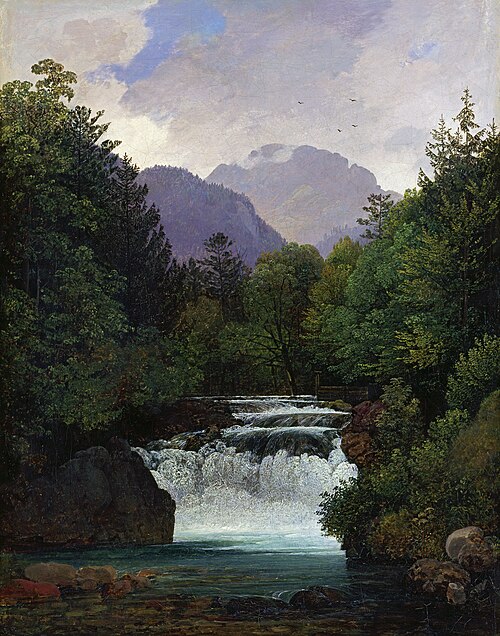 Gebirgstal mit Wasserfall, , Ernst Kaiser