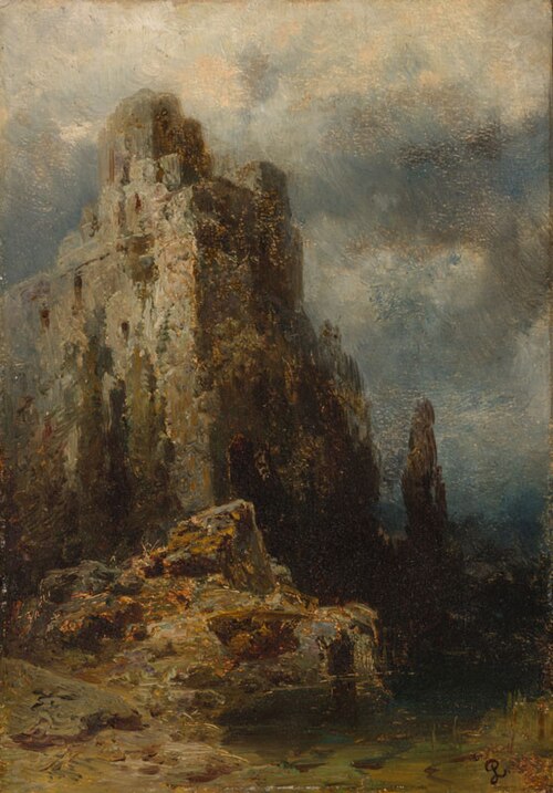 Romantic Landscape with Castle Ruins, 1860, Louise Piepenhagen