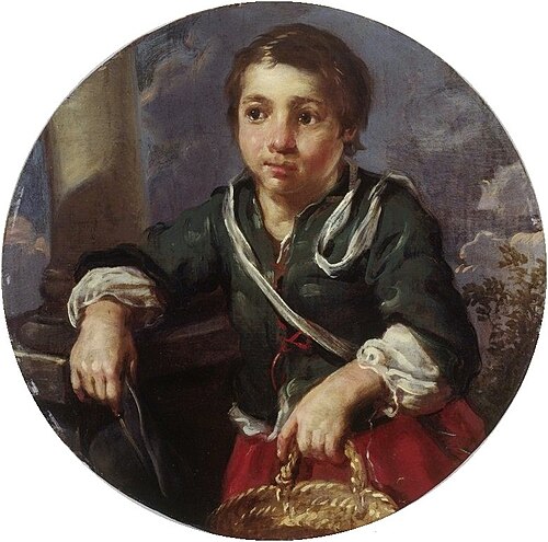 Peasant boy with basket, 1668, Bernhard Keil