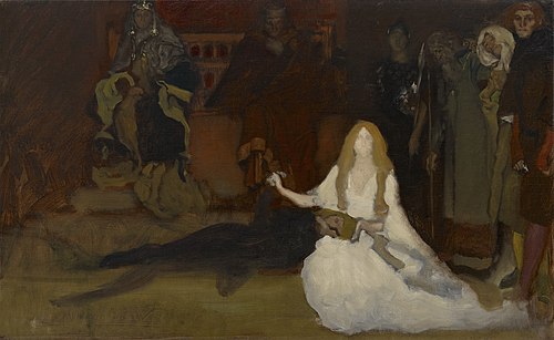 The Play Scene in “Hamlet,” composition study, 1897, Edwin Austin Abbey