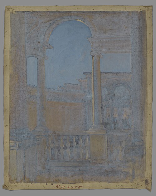 View of Italian Loggia–study, 1891, Edwin Austin Abbey