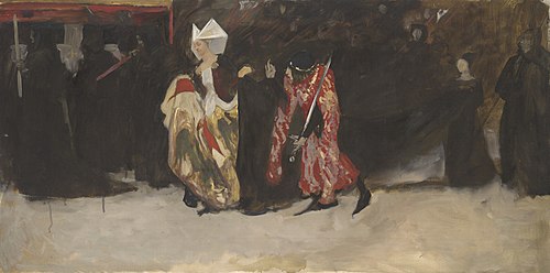 Compositional study, for Richard, Duke of Gloucester, and the Lady Anne, 1895, Edwin Austin Abbey