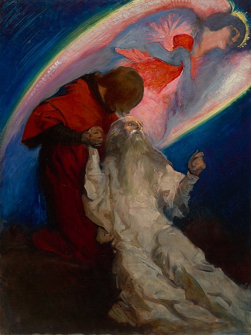 Amfortas Released by Galahad, study for The Quest of the Holy Grail murals, Boston Public Library, 1897, Edwin Austin Abbey