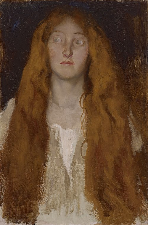 Head of Ophelia, study, 1896, Edwin Austin Abbey