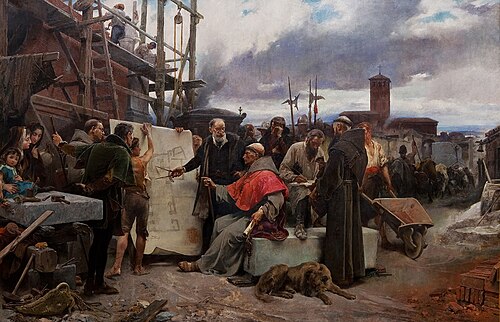 Cardinal Cisneros directs the construction of the Hospital of the Charity., 1892, Alejandro Ferrant y Fischermans