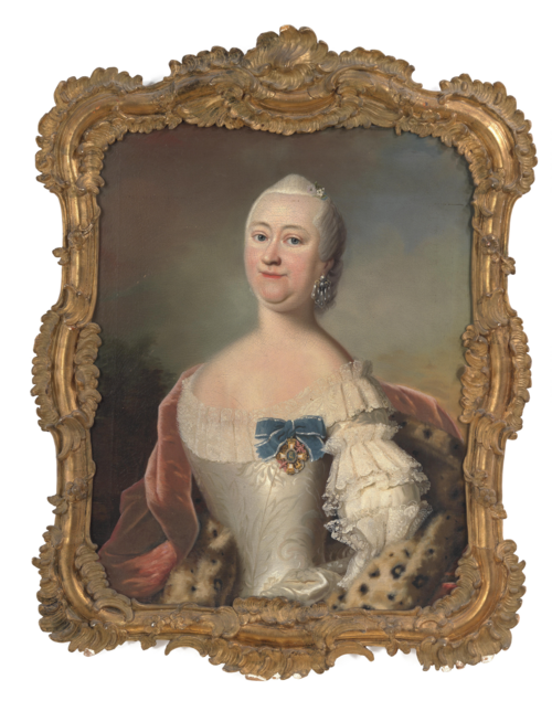 Portræt af lensgrevinde Catharina Maria Schulin (1714–1770), f. von Møsting, , Andreas Petersen Brunnich
