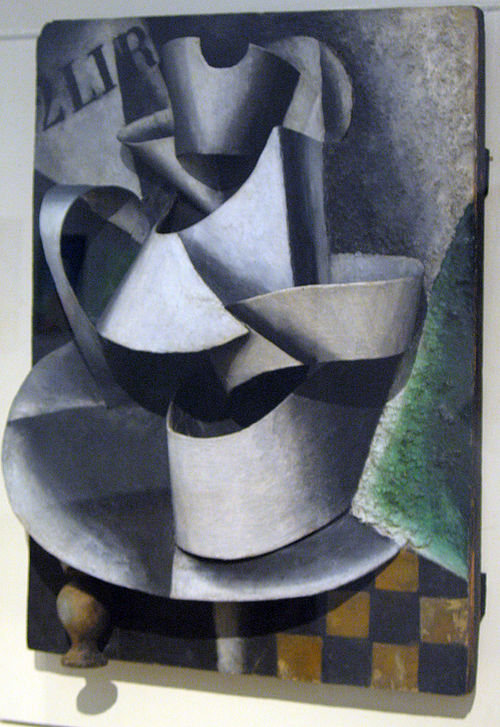 Jug on a table. Plastic painting, 1915, Lioubov Popova