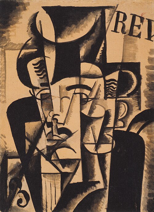 Drawing for a portrait, 1915, Lioubov Popova