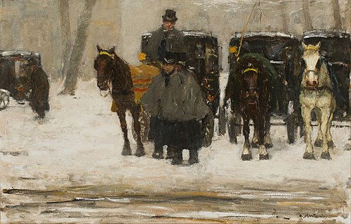 Huurrijtuigen- Carriages In The Snow, The Hague, , Floris Arntzenius