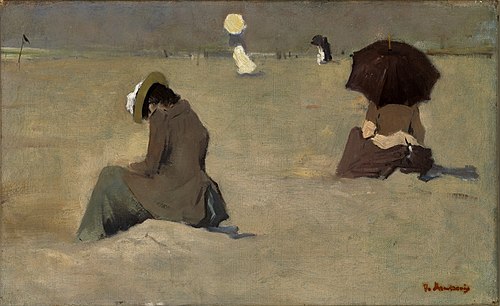 Strandgezicht bij Scheveningen., 1900, Floris Arntzenius