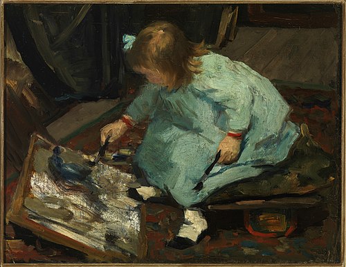 Liesje schildert., 1906, Floris Arntzenius