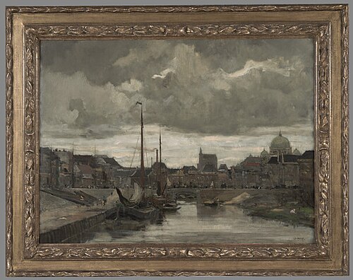De Haringkade met seinpost te Scheveningen, , Floris Arntzenius