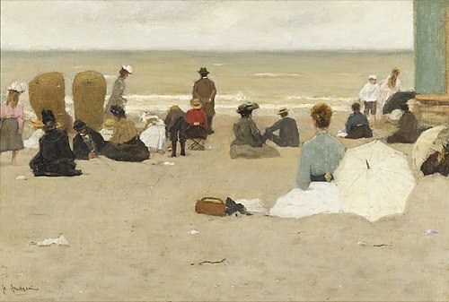 Het Scheveningse strand, 1900, Floris Arntzenius