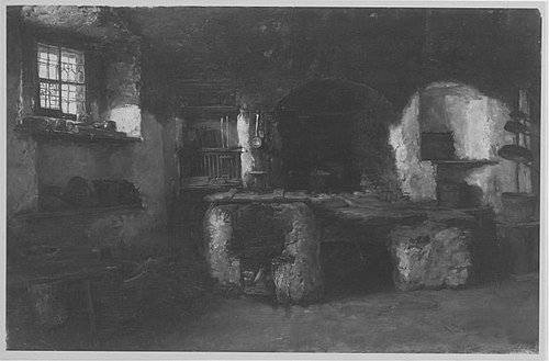 Kücheninneres in Ladis, 1880, Alfons Spring