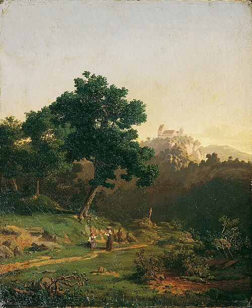 Landschaft mit Burg, , Adolf Baumann