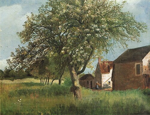 Blomstrende tre i Cernay, 1880, Kitty Lange Kielland