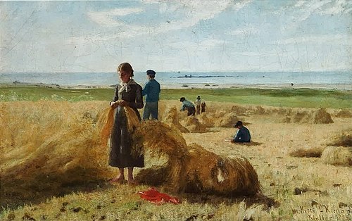 Slåttonn på Kvalbein, Jæren, 1884, Kitty Lange Kielland