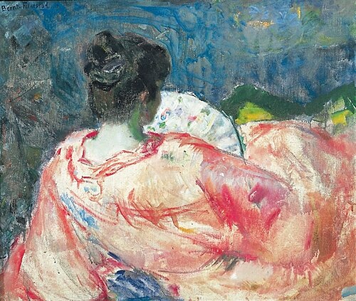 Woman with fan, 1917, Bernhard Dorotheus Folkestad