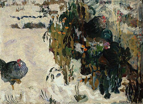 Fowls in Snow, 1914, Bernhard Dorotheus Folkestad
