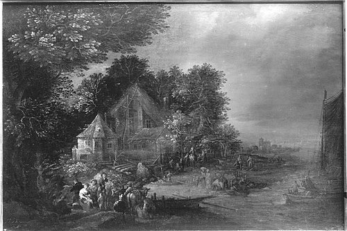 Dorfpartie am Meer, 1701, Johann Jakob Hartmann